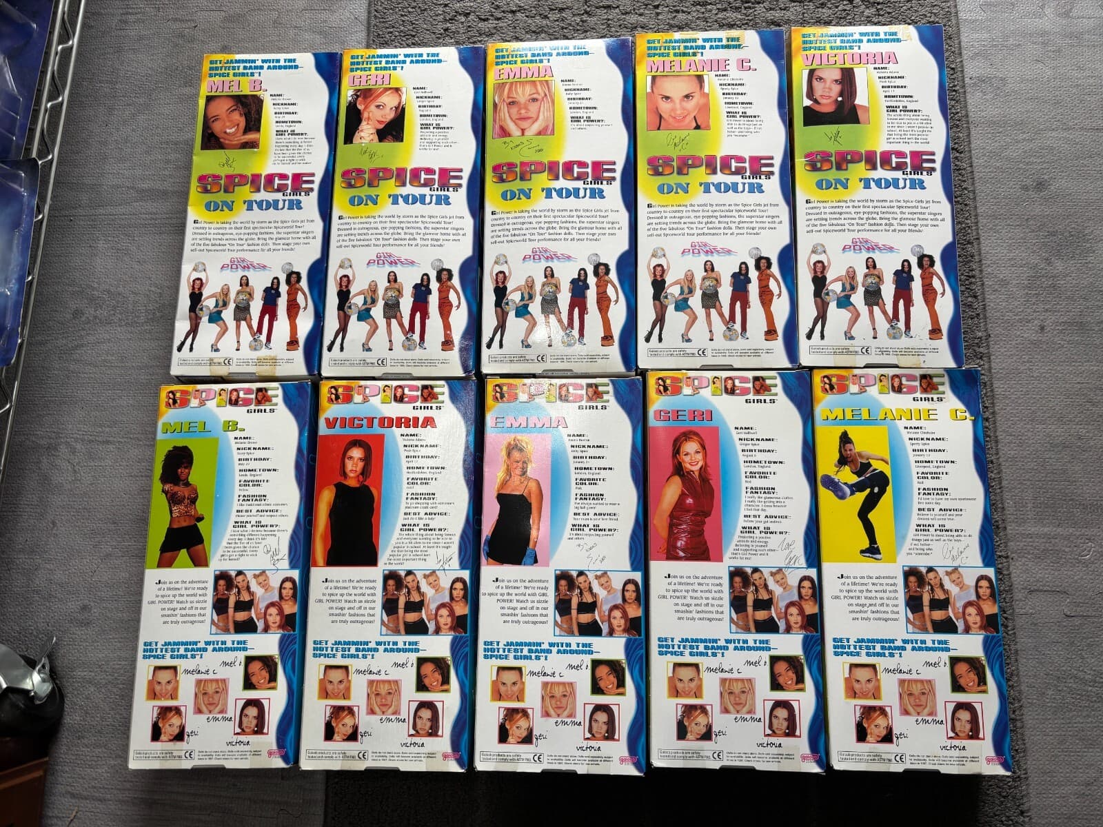 Spice Girls ON TOUR &  GIRL POWER Figure Sets 1997-98 Galoob 10 Figs MIB Sealed 2
