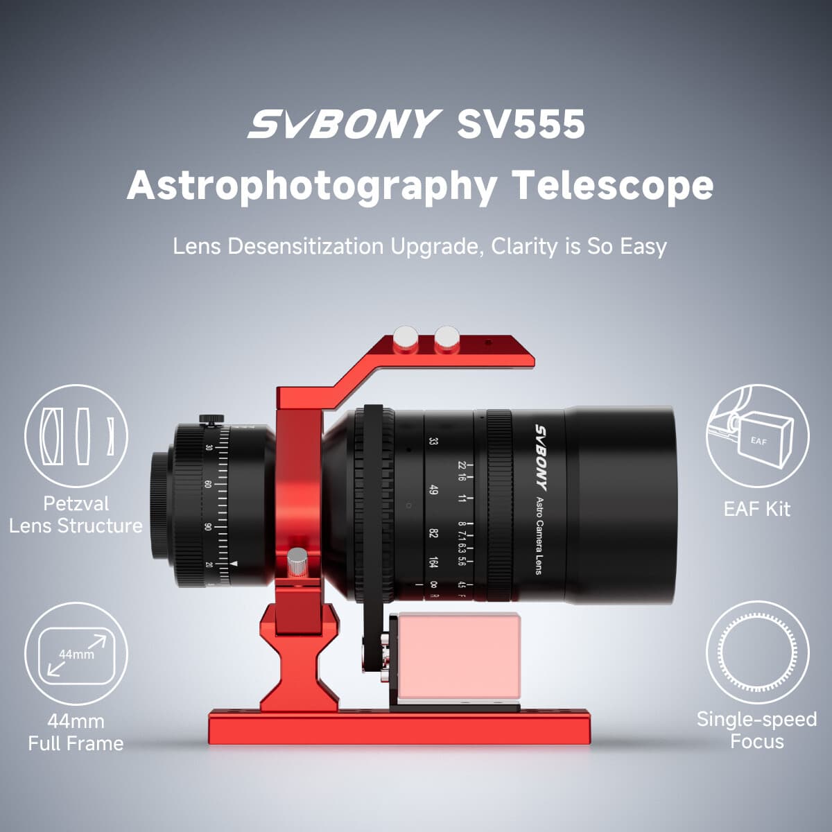 SVBONY SV555 Telescope Refractor 54mm f/4.5 ED APO Astrograph SLR Camera Lens 2