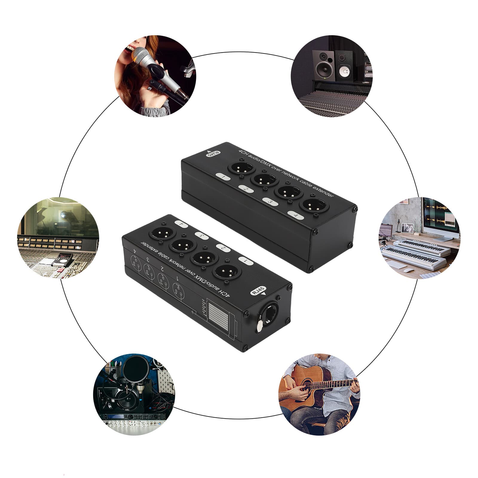 4-Channel 2-Pieces Network Cable Transmission Extender Sub Snake Box Extender 6