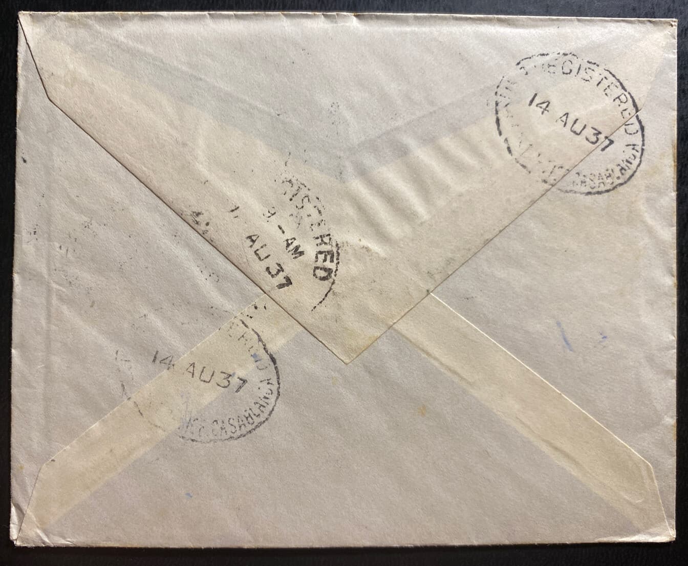 1937 Casablanca Morocco British Agencies Posted Closing Day Cover To Gibraltar 1 2