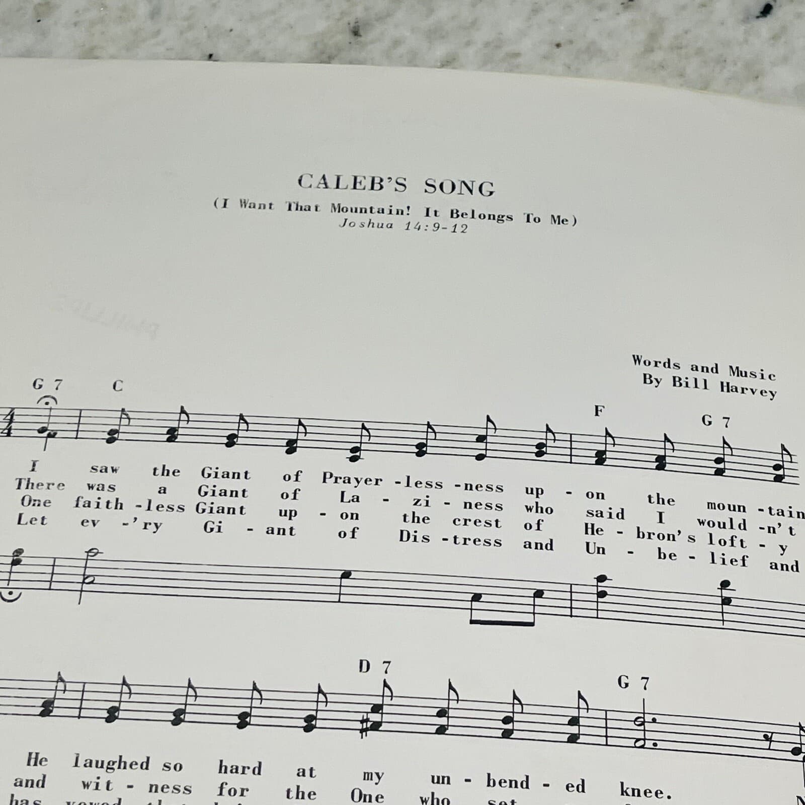 Lot 3 I Want That Mountain Caleb’s Song Sheet Music Bill Harvey John Mckay 1969 2