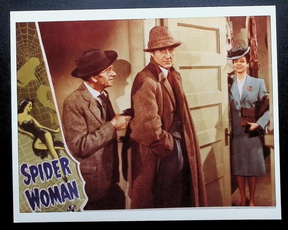 Basil Rathbone Nigel Bruce The Spider Woman Sherlock Holmes Lobby Card REPRO