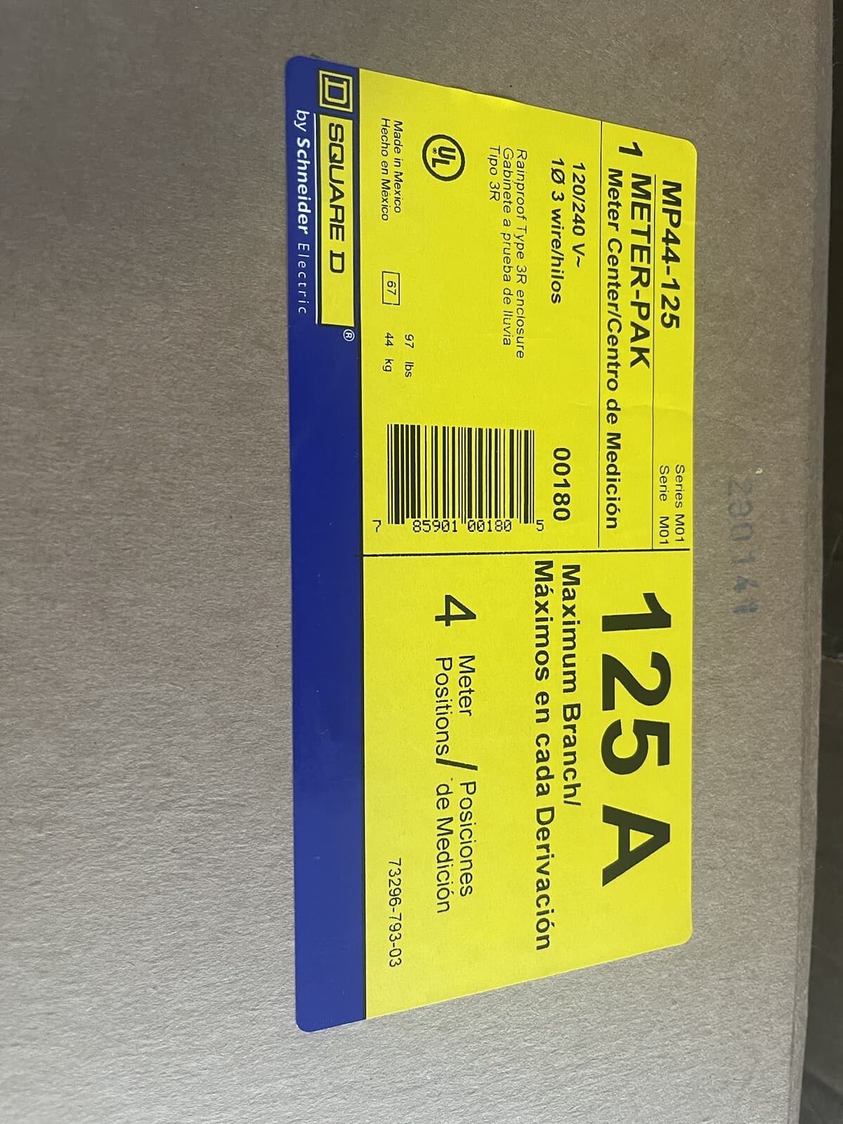 Square D MP44-125 125a 4 Gang Meter Pak Meter Center New in box 2