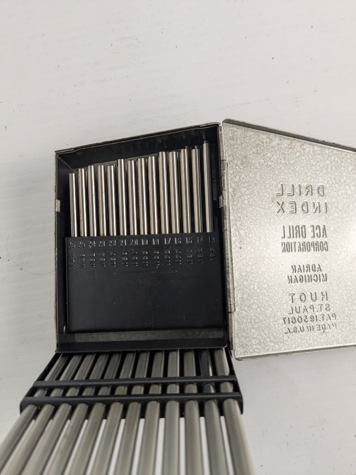 HUOT 1 To 60 Number Drill Blank Index Drill Blanks Set with Metal Box USA Made 5