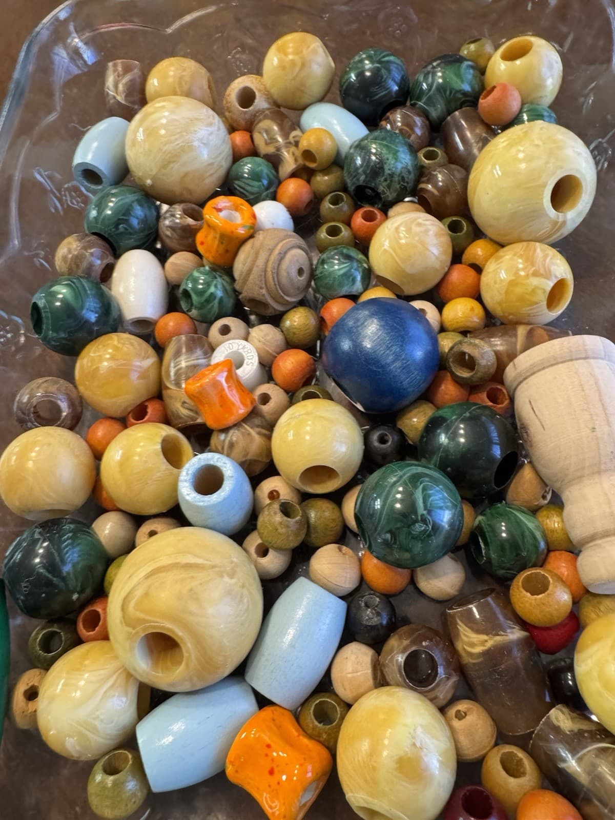 Vintage Macrame Wooden Ceramic Plastic Big Beads 6