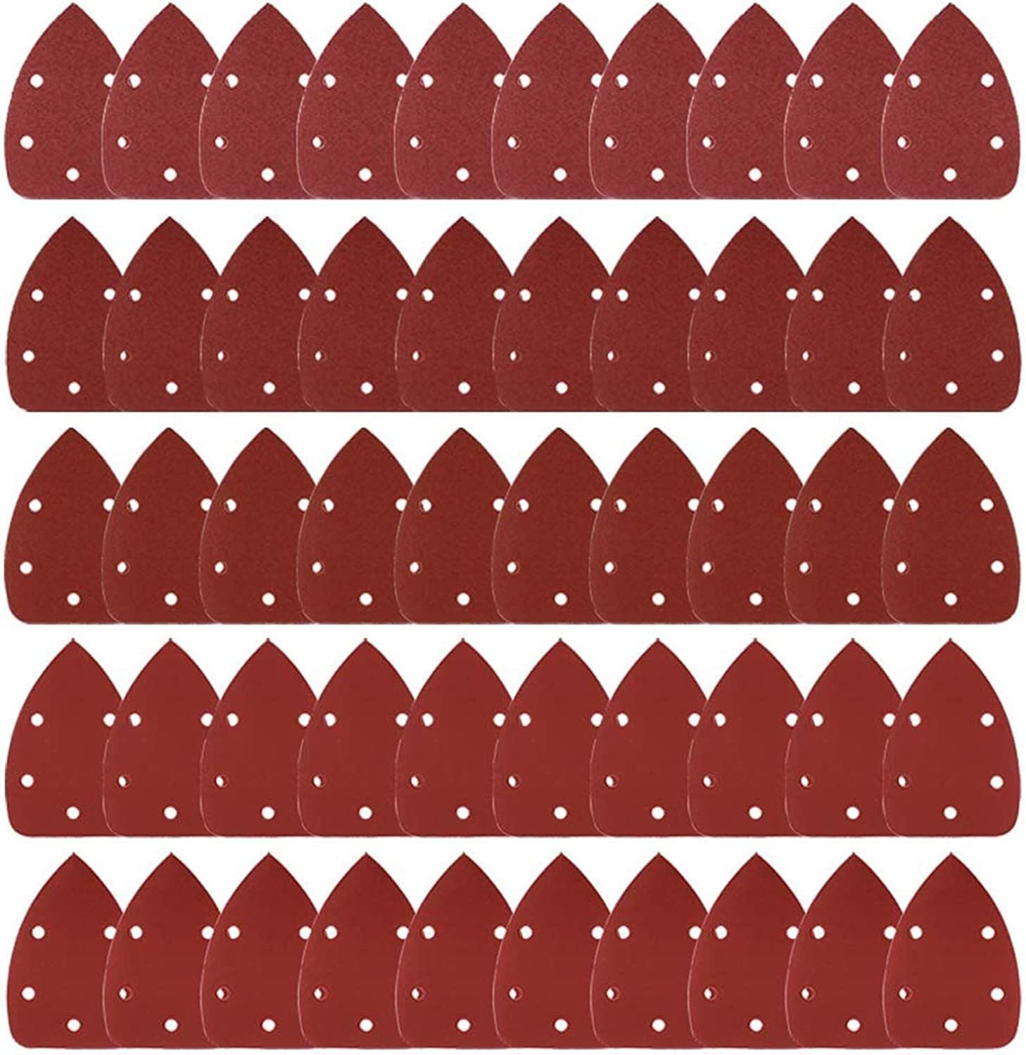 50PCS Mouse Detail Sander Sandpaper 120 240 Grit Hook Loop Sanding Pads Sheets