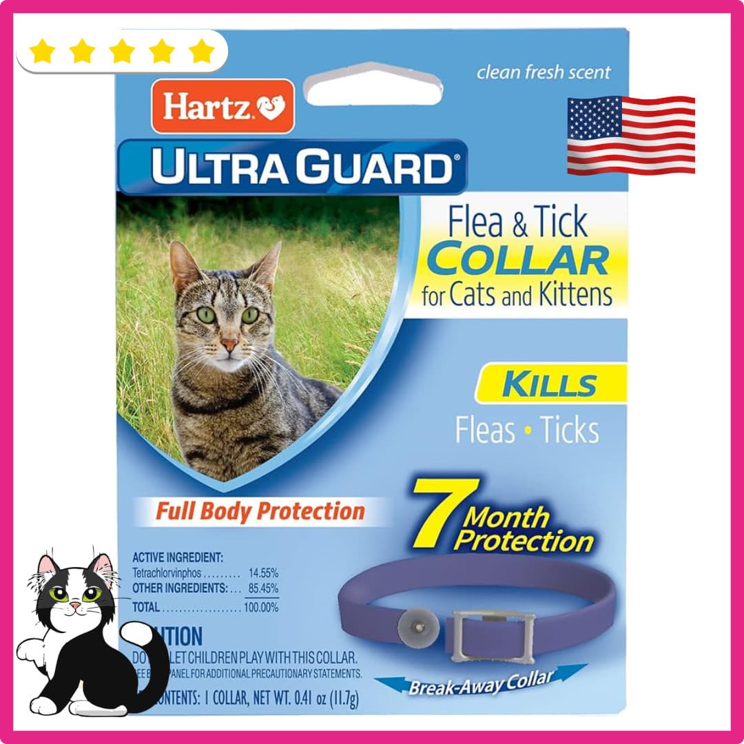 Hartz UltraGuard Flea & Tick Collar for Cats & Kittens 7 Months Protection, 1ct
