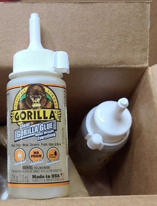 (2) Gorilla Glue 3.75 fl. oz Bottles Water Resistant Clear Gorilla Glue NO FOAM!