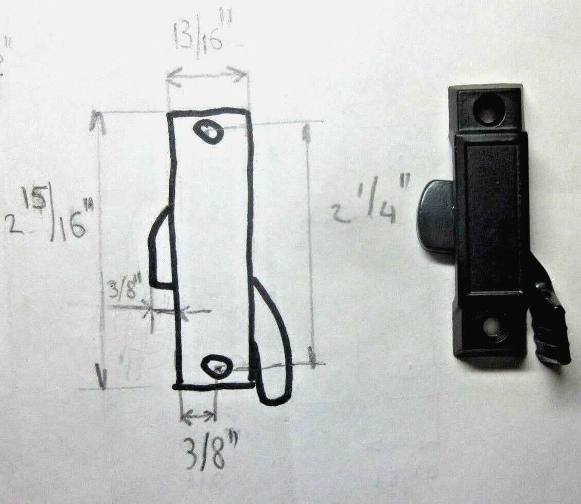 2 Sliding Window Black Zinc Sweep Latch Sash Locks 3/8" Lip 2-1/4" Centers 3/8SB 2