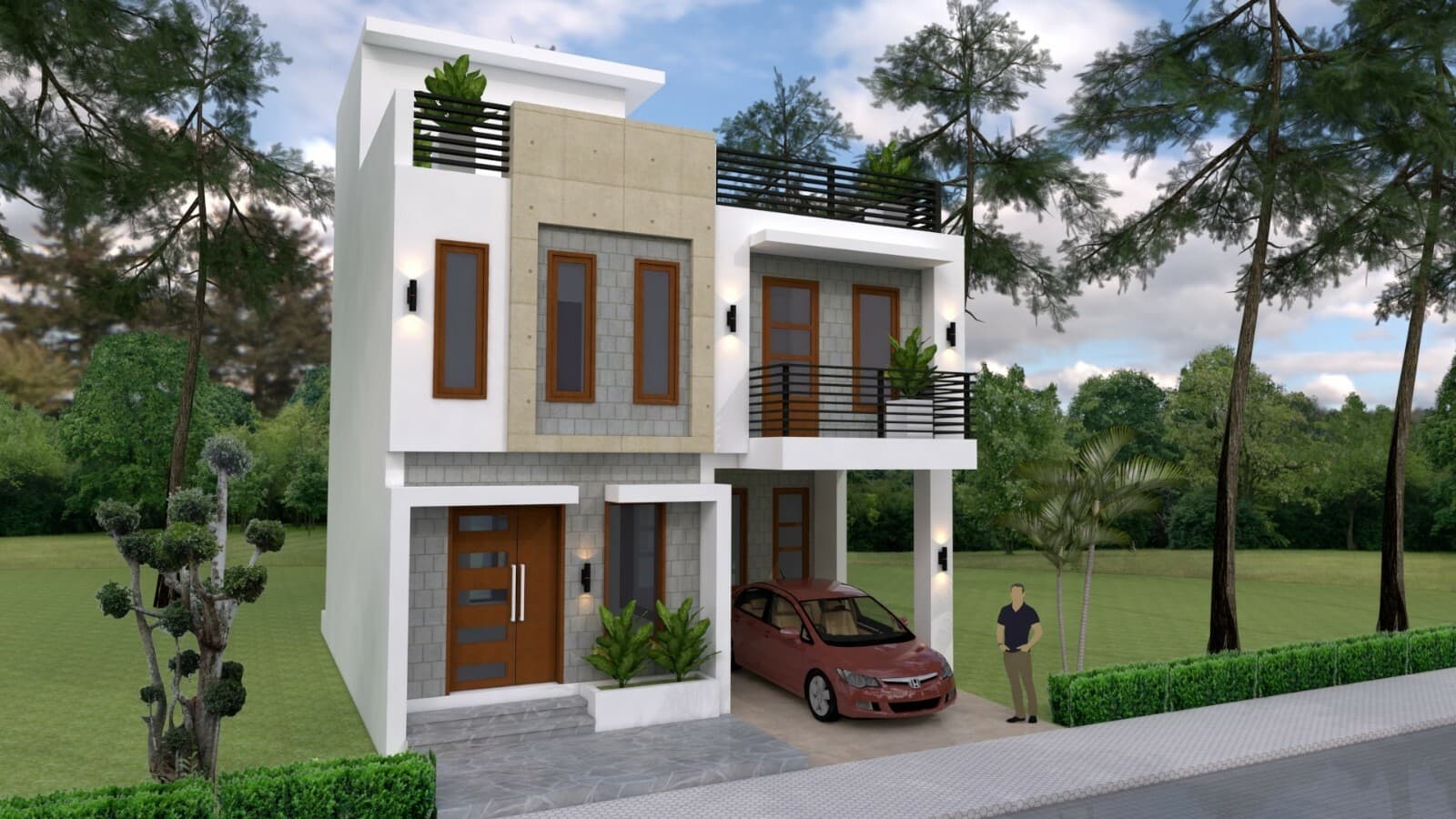 26x36 Feet Small House Plan 8x11 Meter 3 Beds 3 Baths Terrace Roof A4 Hard Copy 6