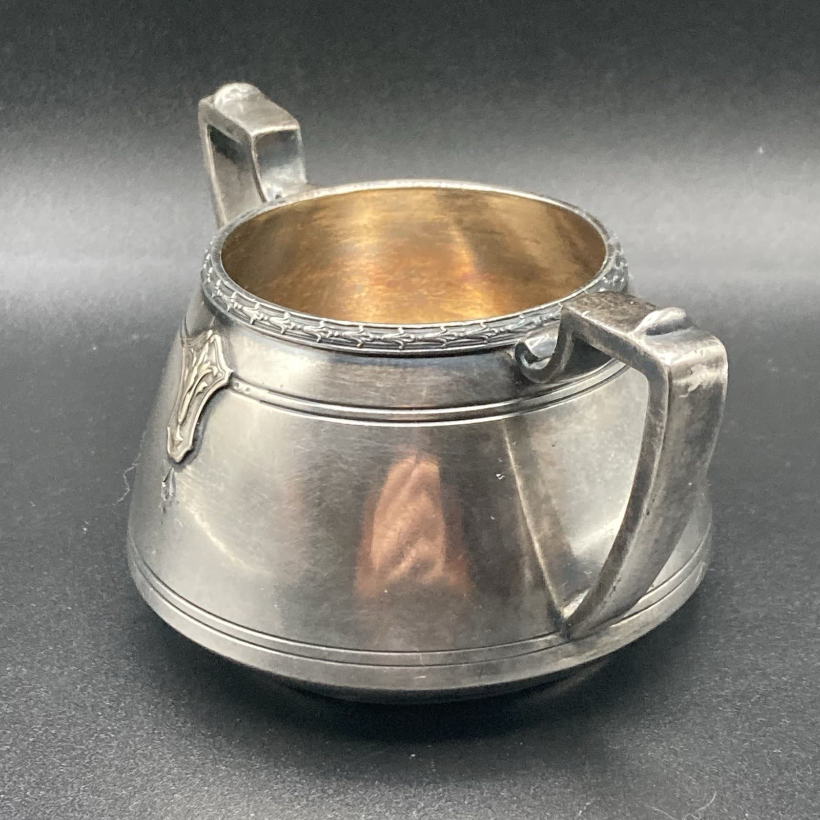 Vintage Antique Wallace Bros Silver Co. Silverplate Art Deco Sugar Container 3