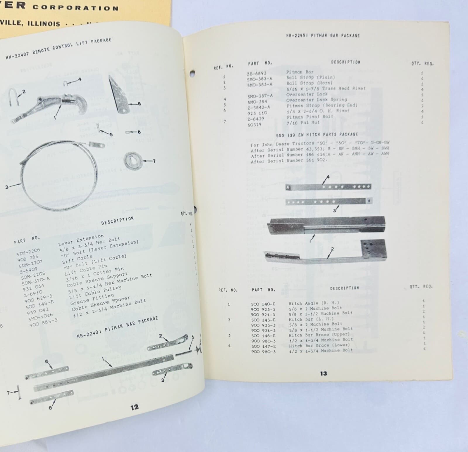Lot Of 5 OLIVER Parts Books Setting Up Instructions Model #'s 355, 12, 24 6
