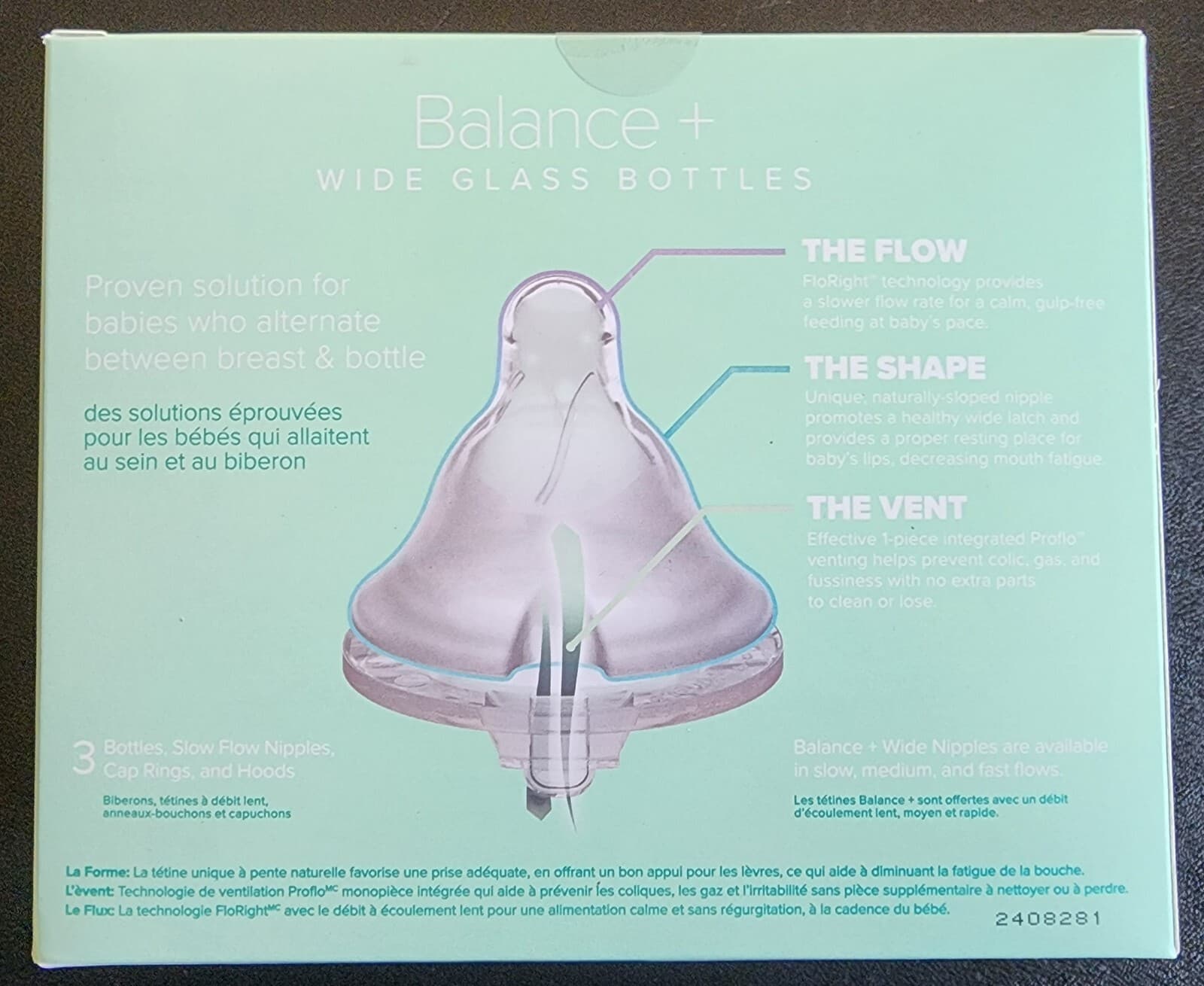 Evenflo Balance Wide-Neck Glass Anti-Colic Baby Bottles  - 6oz (3 Pack) ~NEW~ 3