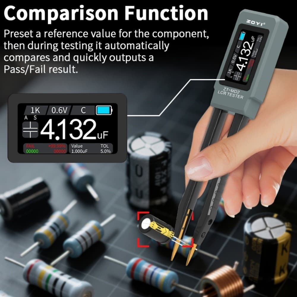 ZOYI ZT-MD2 High Precision Digital Smart Tweezers LCR Meter ESR LCR Tester 3
