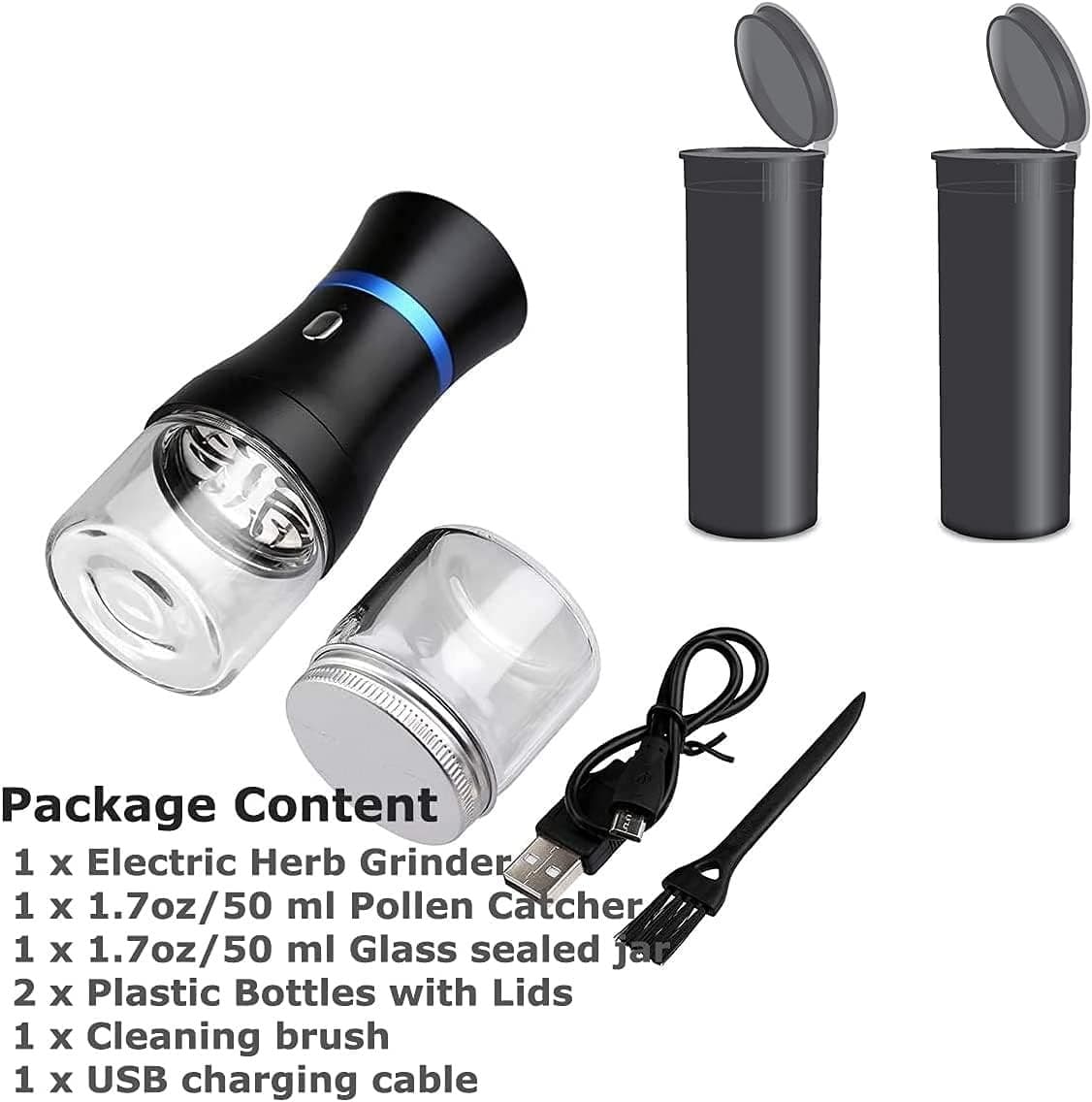 Electric Herb Grinder COMPACT for Flower Buds, USB-Rechargeable, 2pcs 1.7oz G... 6