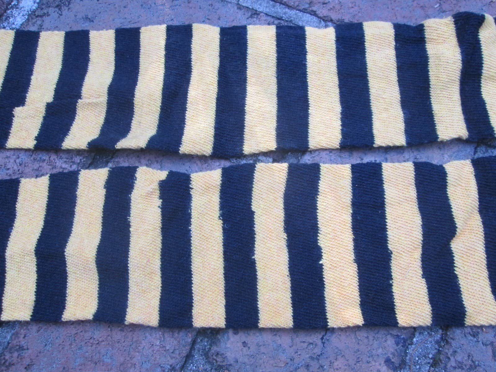 REENACTOR COLONIAL REV WAR 18-19TH C STOCKING STRIPED YELLOW BLACK COTTON PIRATE 4