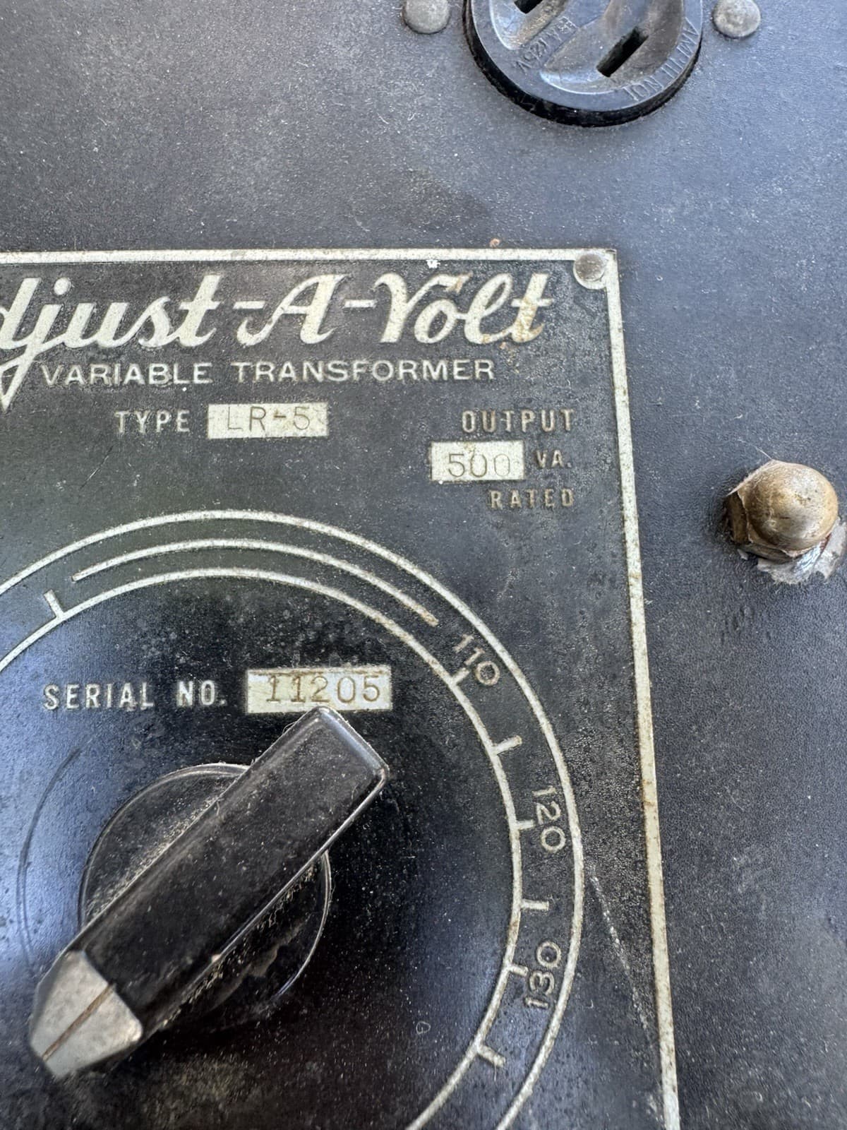 Standard Electric Adjust-A-Volt Variac Variable Transformer 115V input 0-160V  5