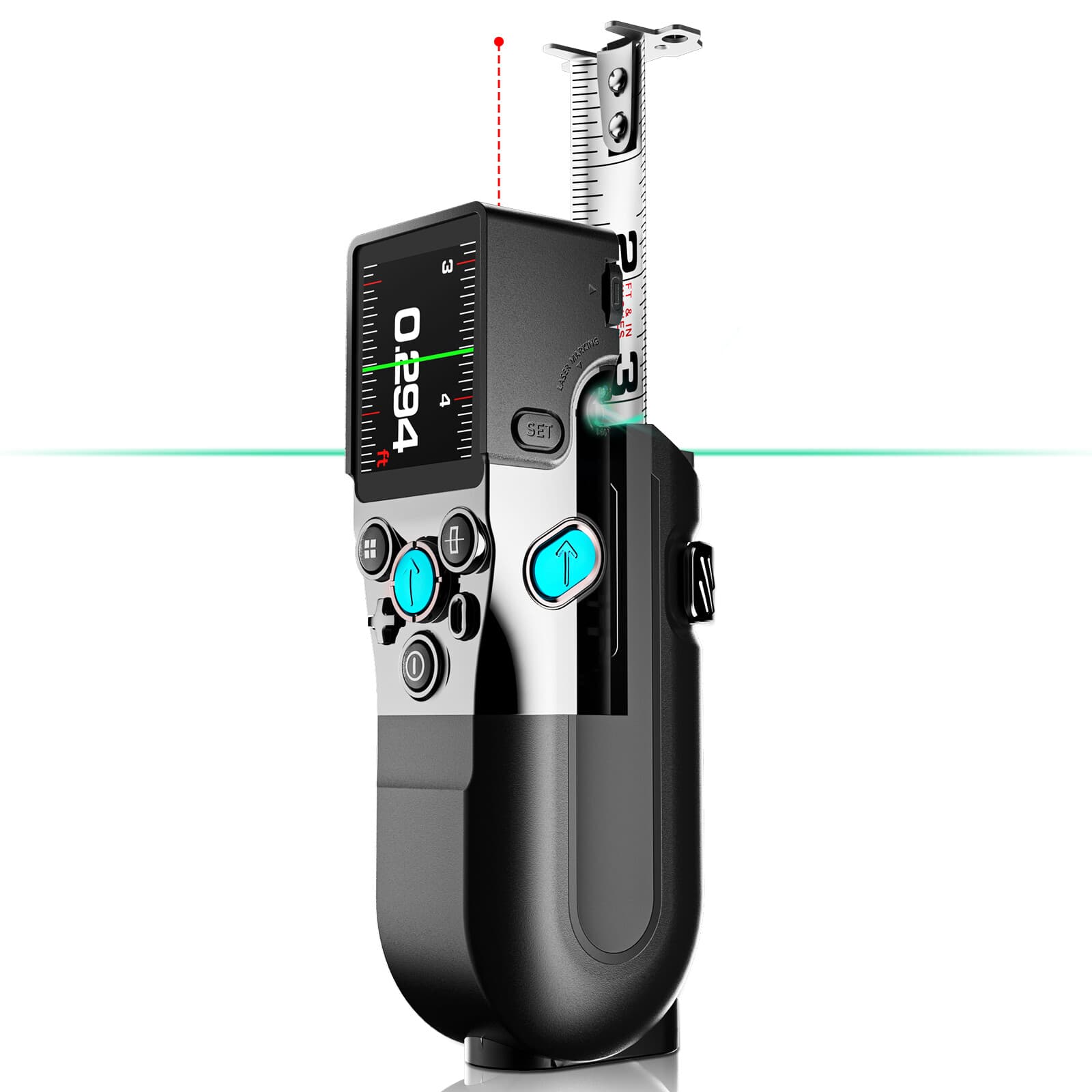 Mileseey 330 FT Digital Tape Measure with Green Laser Replaceable Blades Tape 2