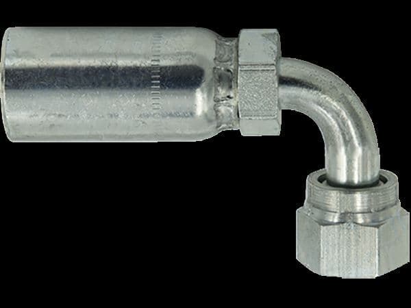 3/8" Hose x 3/8" JIC 37° Female 90° Hydraulic Hose End Elbow Crimp Fitting | FJX 2
