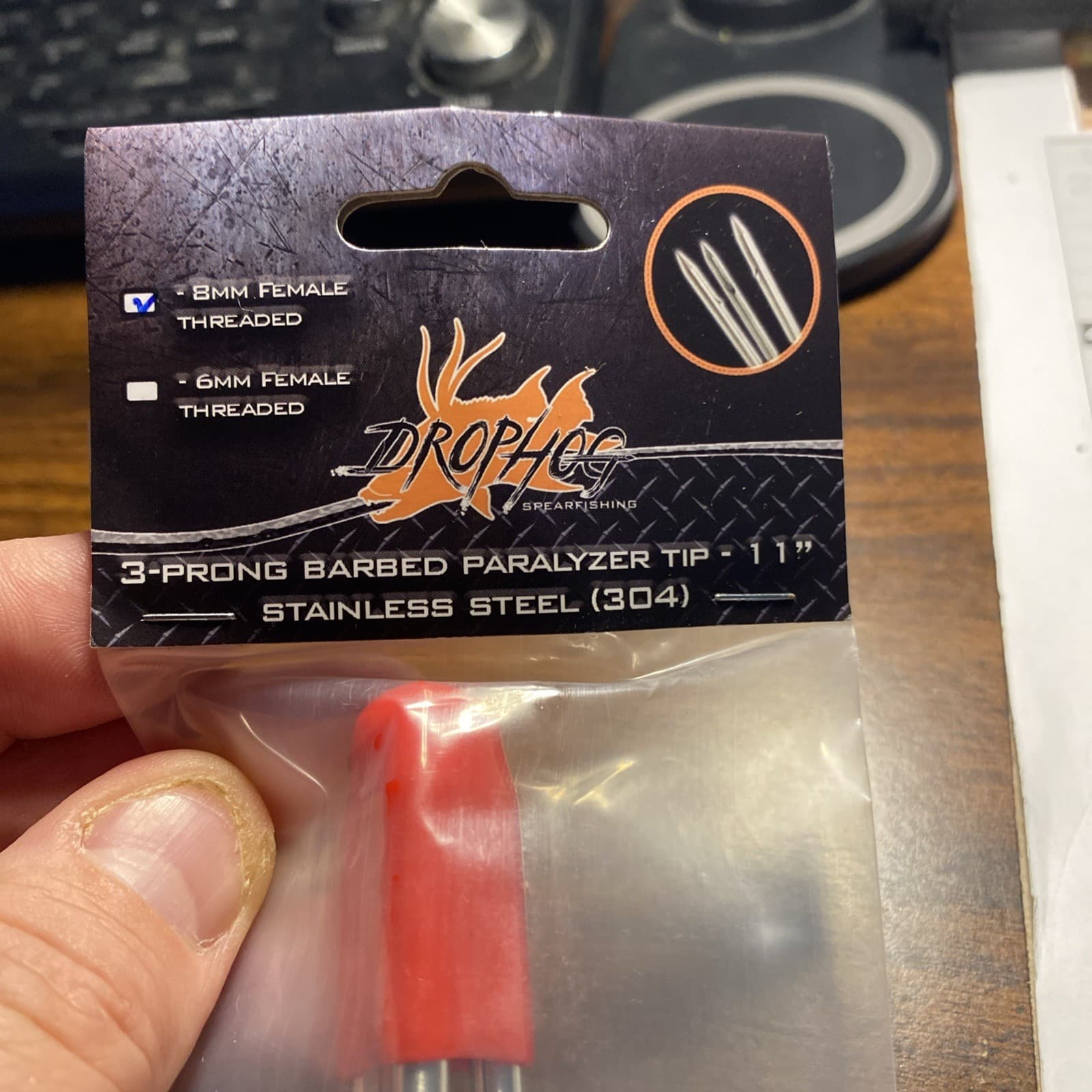 Scuba Spearfishing 11" Stainless Steel Pole Spear 3 Prong Paralyzer Tip 8mm 2