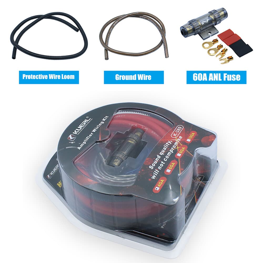 4 Gauge Car Audio Cable Kit Amplifier Install Amp RCA Subwoofer Sub Wiring 2300W 3
