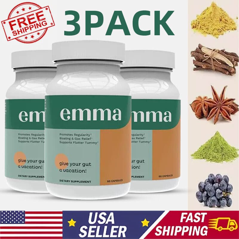 3X Emma Relief Supplement KONSCIENS KETO for Gut Bloating -180 Capsules US STOCK