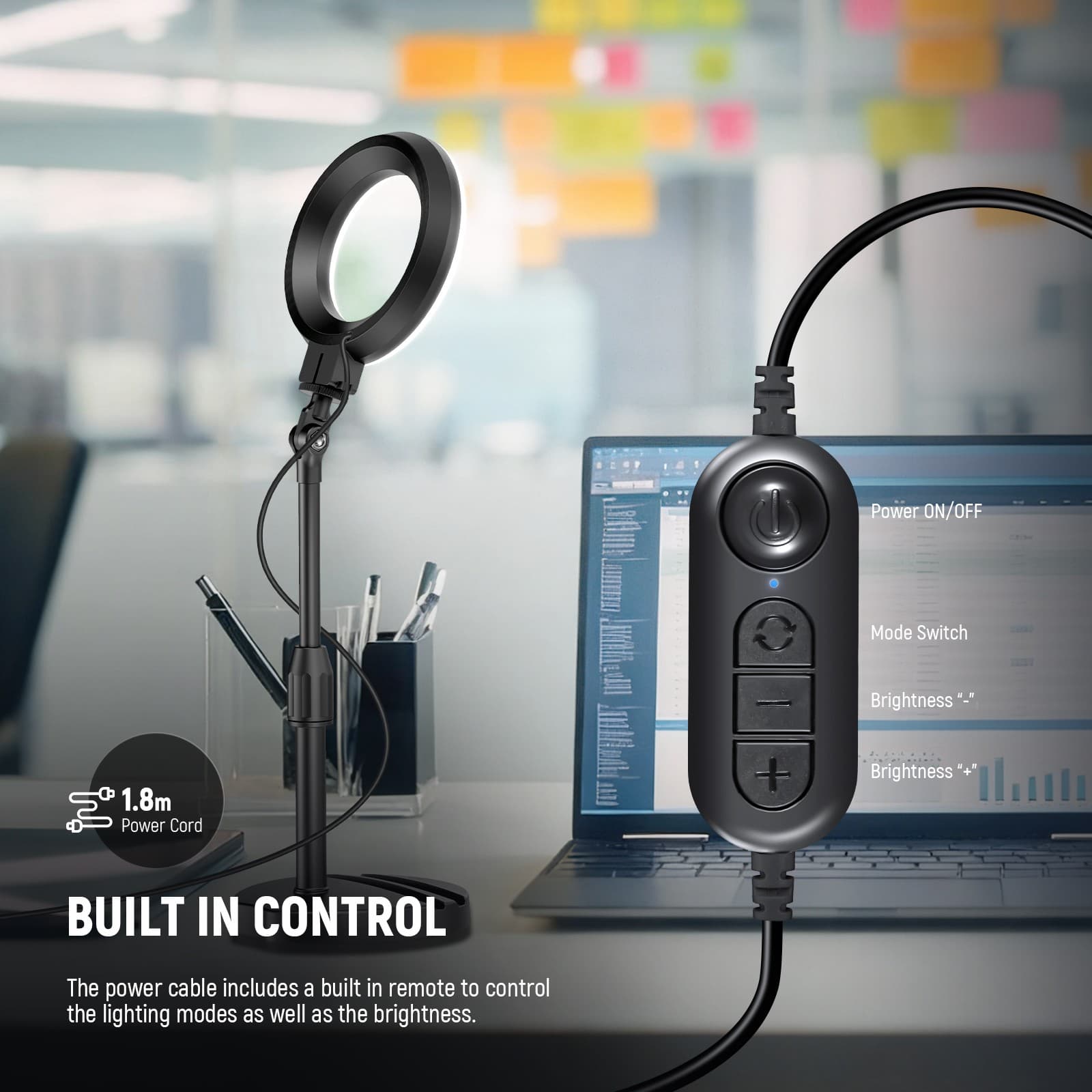 NEEWER BR60 5in Desk Ring Light 10W LED for iPhone Laptop Webcam Makeup 5