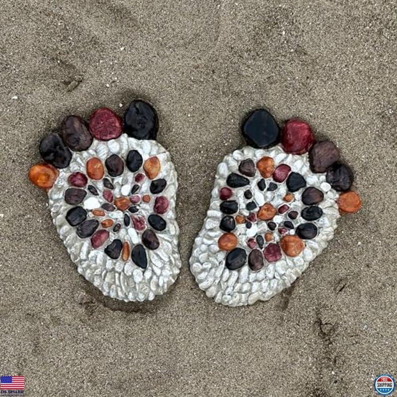 Faux Cobblestone Outdoor Stepping Stones - Set of 2 Decorative Garden Pathway 3