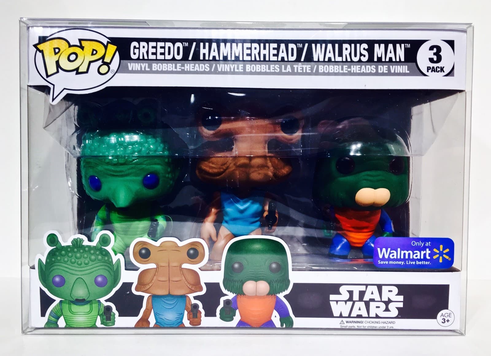 1 Box Protector For  Funko Walmart Star Wars 3 Packs  Cantina / Unhooded Emperor 3