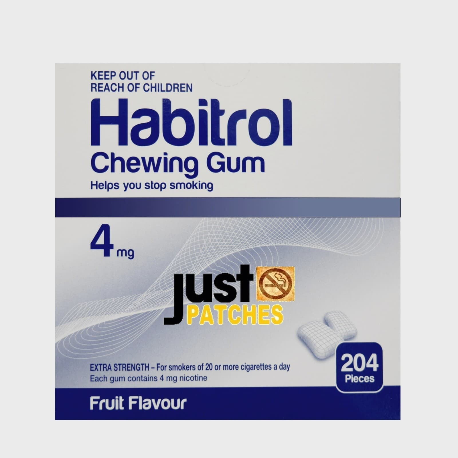 Habitrol Nicotine Gum 4mg FRUIT (816 Total Pieces, 4 Bulk Boxes) 07/2027 NEW