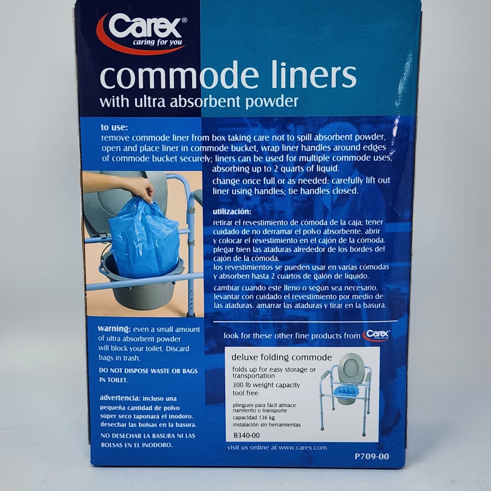 Carex Commode Liners Holds 2 Quarts Liquid, 2 Packs of 7 ea (14 Total Liners) 4