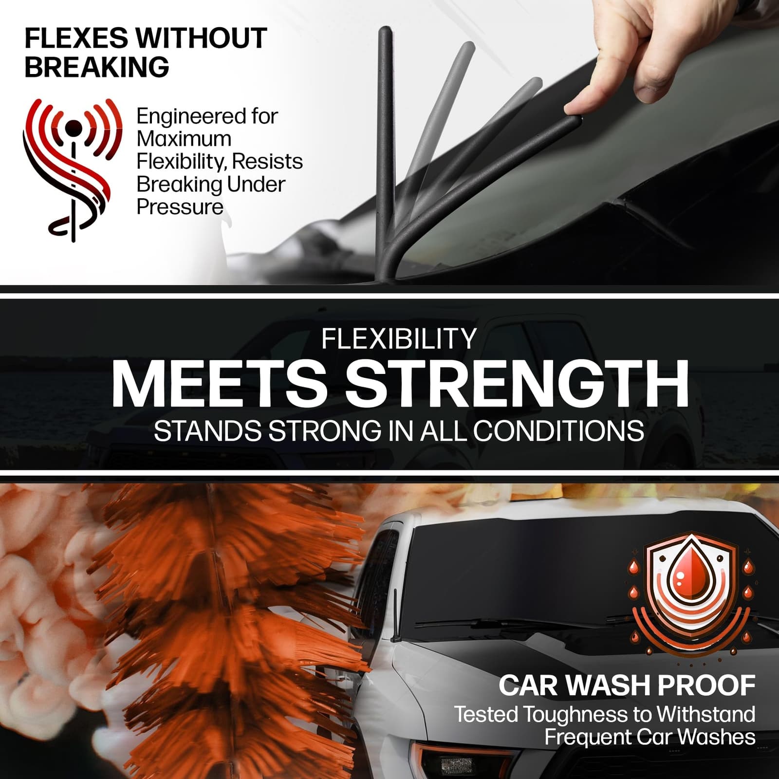 	Short Rubber Antenna for Ford F-150 2009-2025 - Bronco 2021-2025 USA	 4