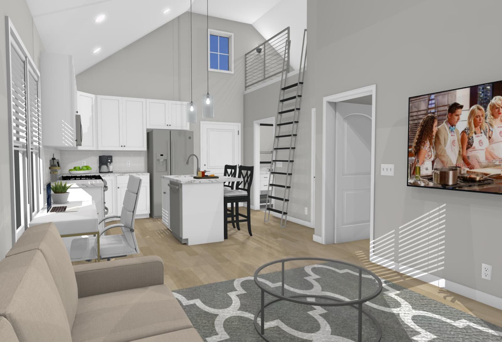 Garage Apartment (ADU) - 1 BR/1BA w/ Loft - Full House Plans, Blueprints #30011B 4