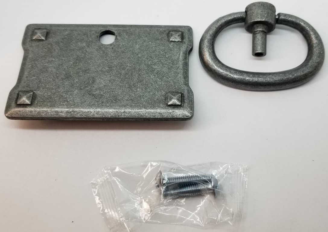 Pewter Silver Single Horizontal Mission Style Drawer Pull zinc antique patina 4