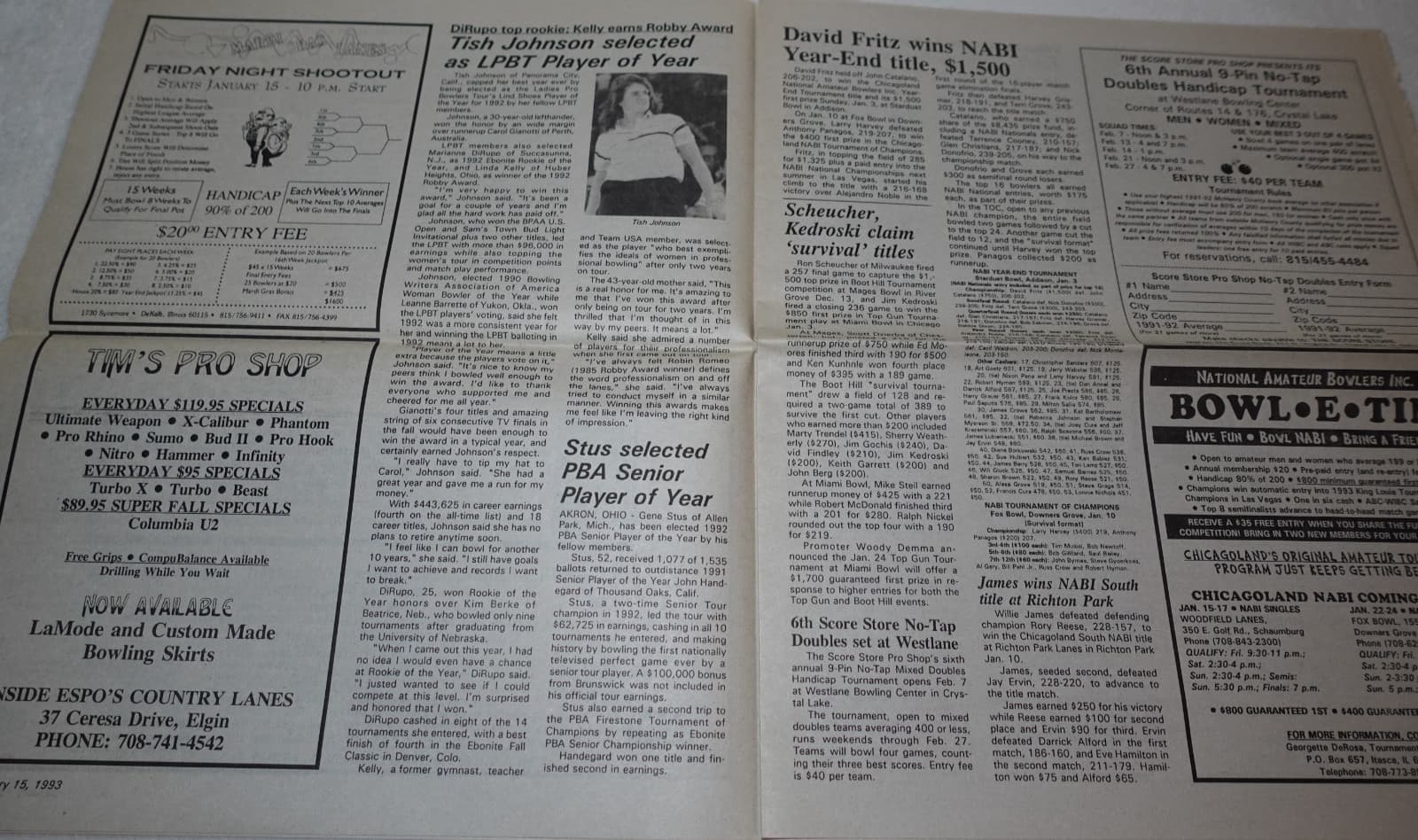 1993 Windy City Bowling News Chicago Area Original Newspaper 3