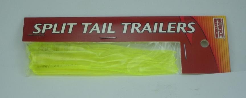 Burke 770-05 Split Tail Trailer Worm Clear Chartreuse 4" 6CT