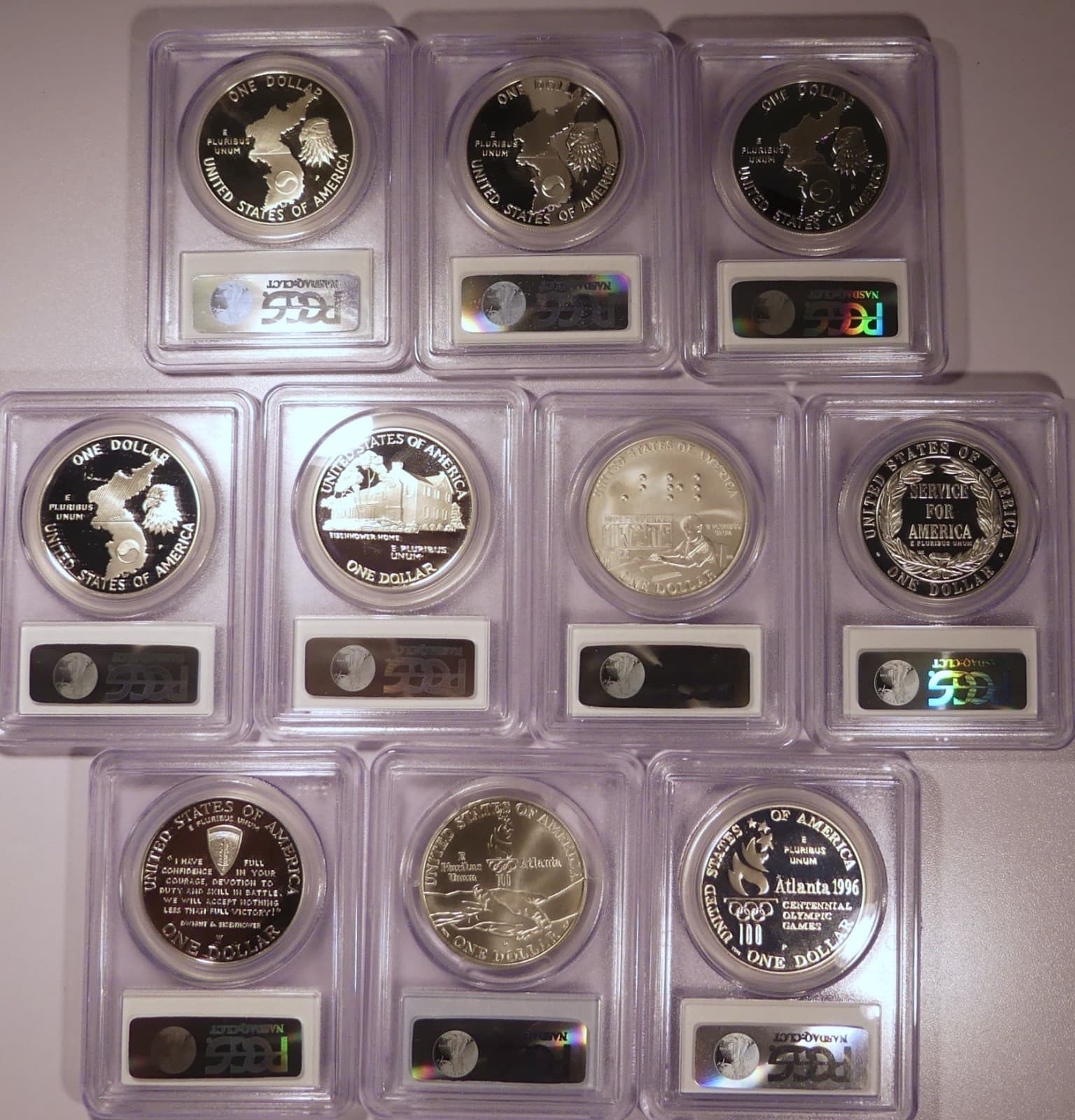 (10) Commemorative Silver Dollars-PCGS PR69 & MS69 2