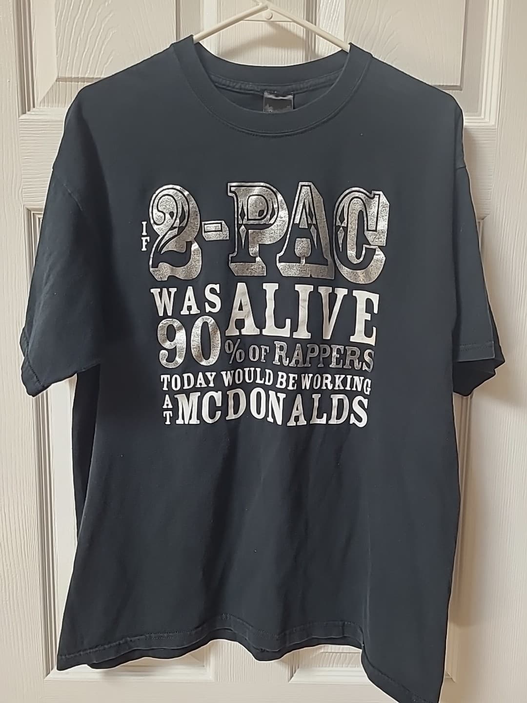 Graphic T Shirt 2-Pac Rappers McDonald’s Mens Large Black Once Upon A Time Dmg*