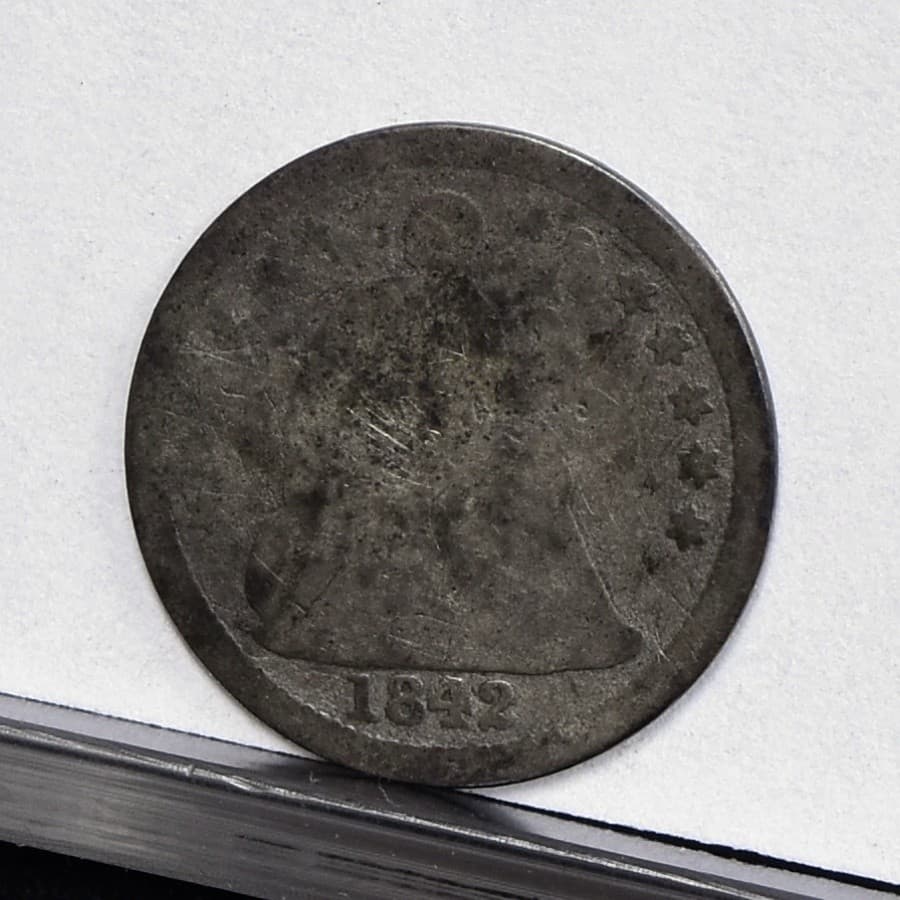 1842 Seated Half Dime - AG Details, Cleaned (#61120-L) 4