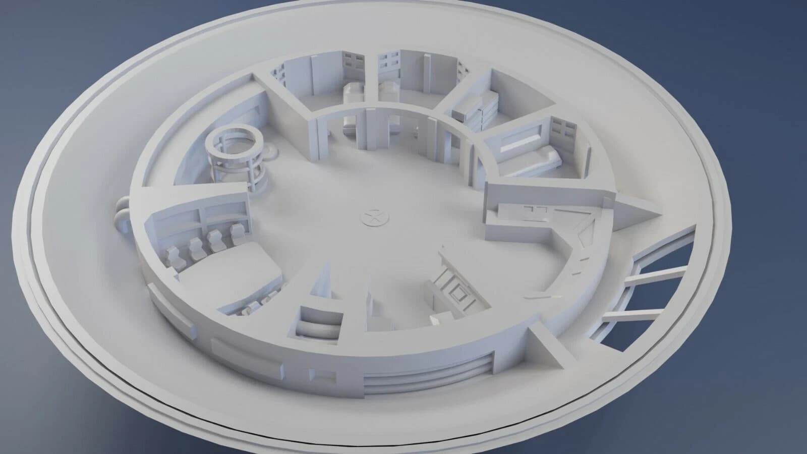 LOST IN SPACE JUPITER 2 - 6-inch diameter includes Upper + Lower Levels 3D Print 6