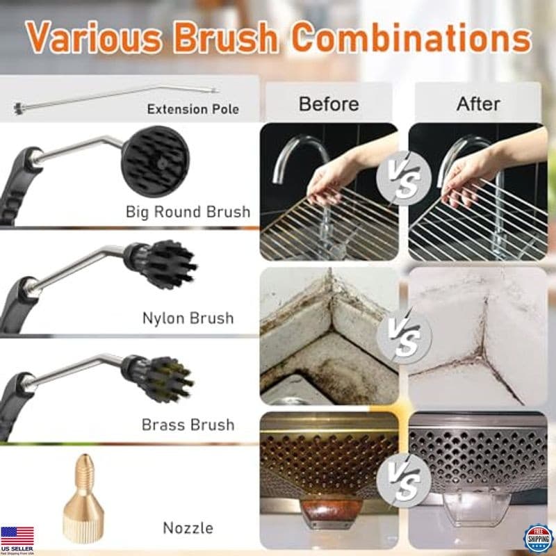 2500W Handheld Steam Cleaner, High-Temperature Pressurized Steam Cleaner, Grout 4