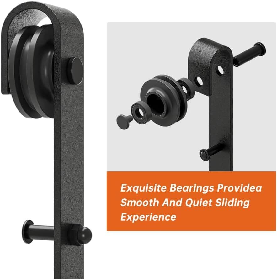 6.6FT Heavy Duty Sliding Barn Door Hardware Track Kit for One 36"-40" Wide Door 2