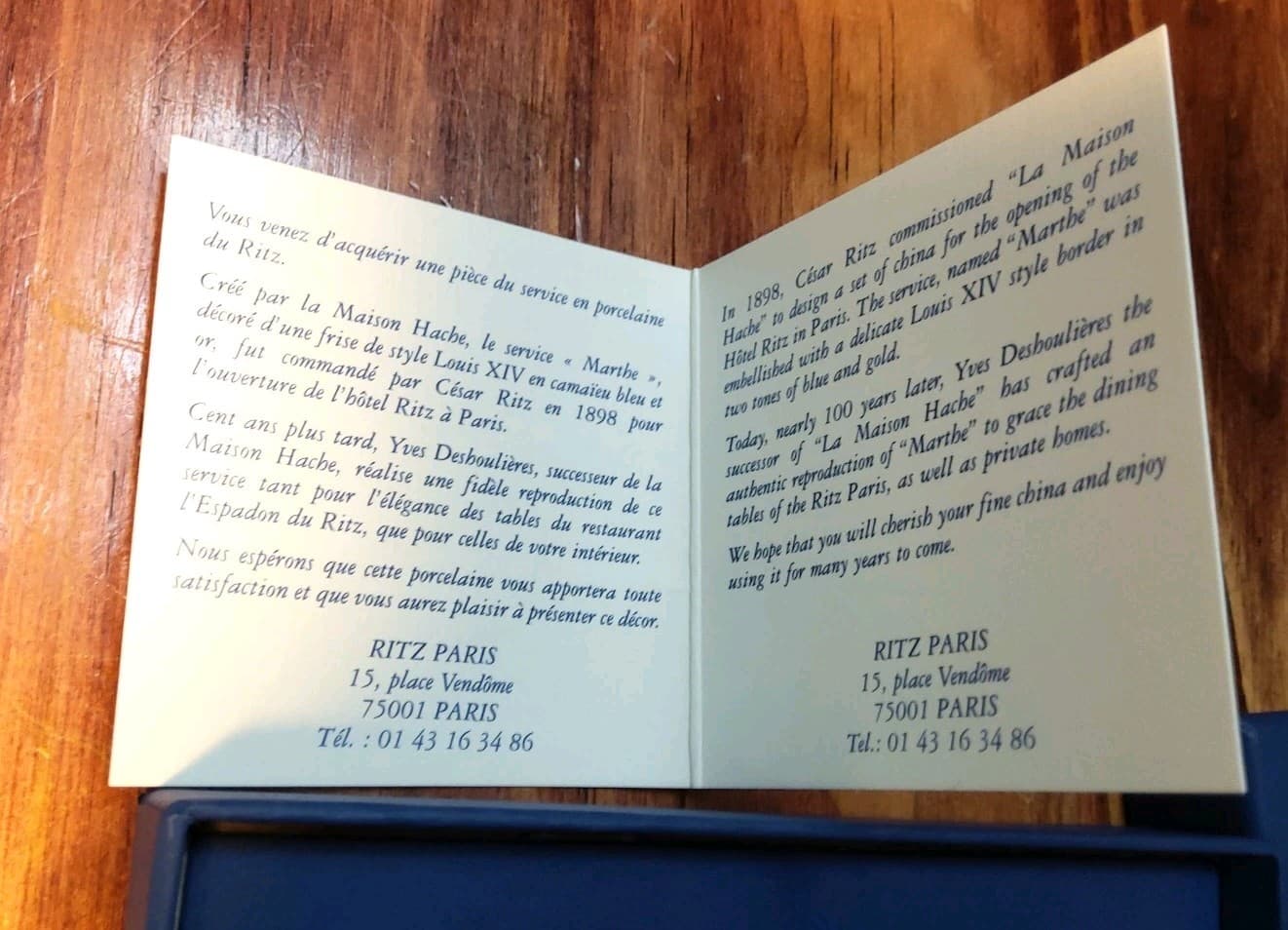 Ritz Paris Hotel Blue Marthe Ashtray, Porcelain, Stunning!!, RARE!!, NOS 4