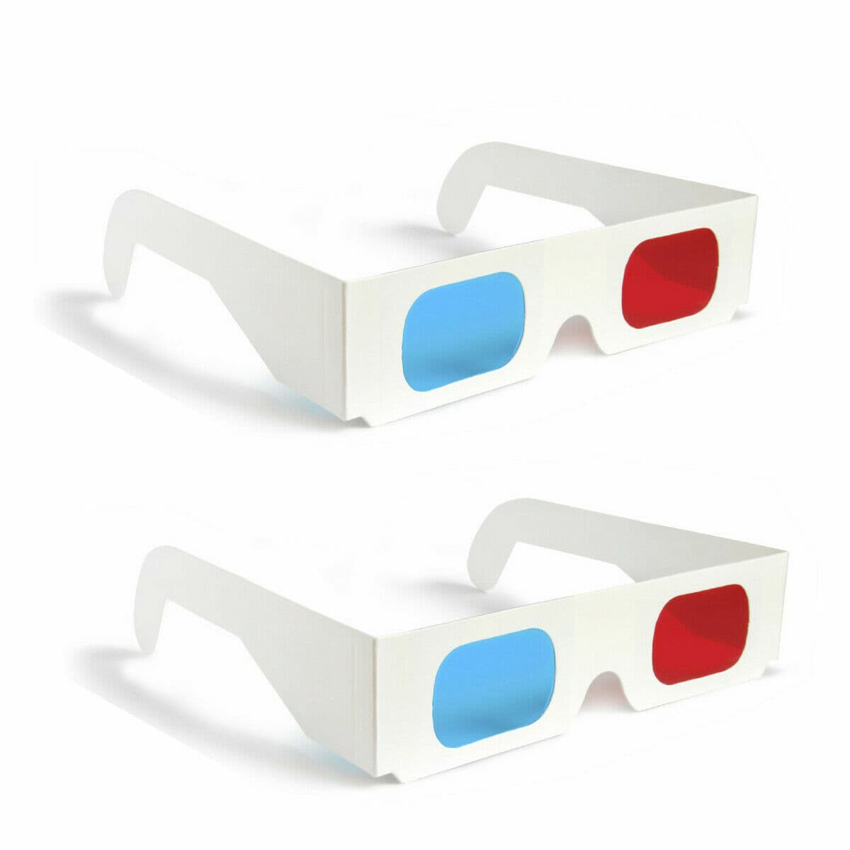 2x Universal Anaglyph Cardboard Paper Red Blue Cyan 3D Glasses For Movie Cinema 3