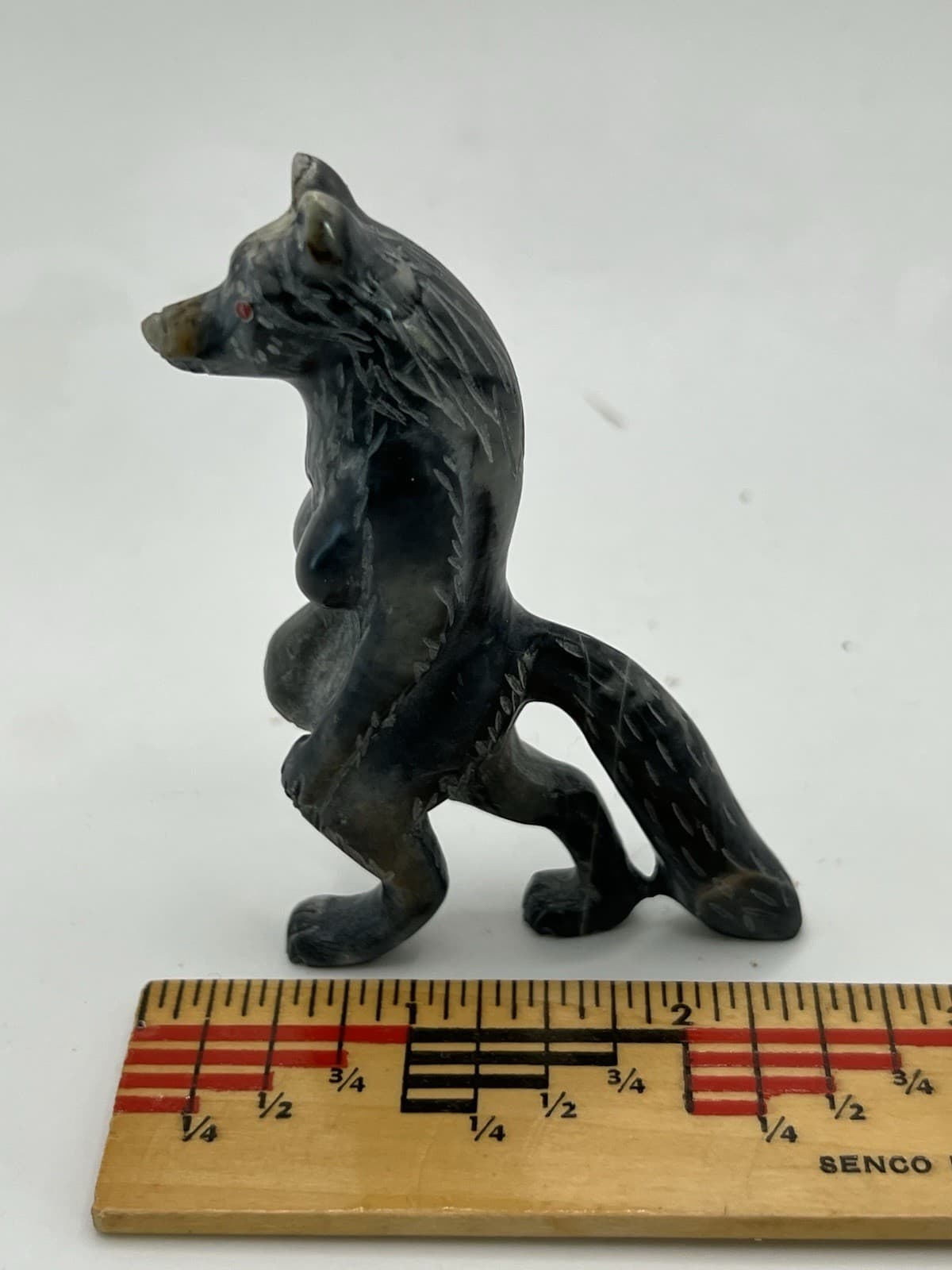 Zuni Wolf Woman Fetish by Cody Nastacio *NEW* Picasso Marble F5080 6