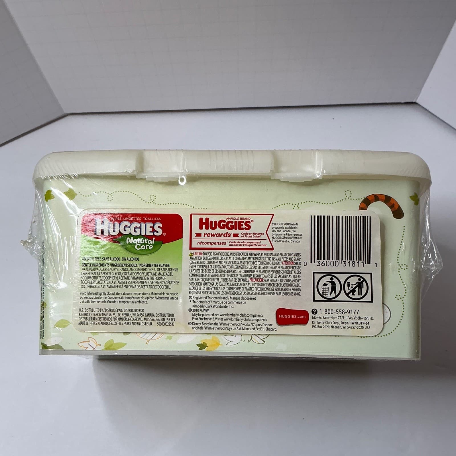 2016 Huggies Pooh Natural Care Baby Wipes 64 Count Unscented Sensitive New 2