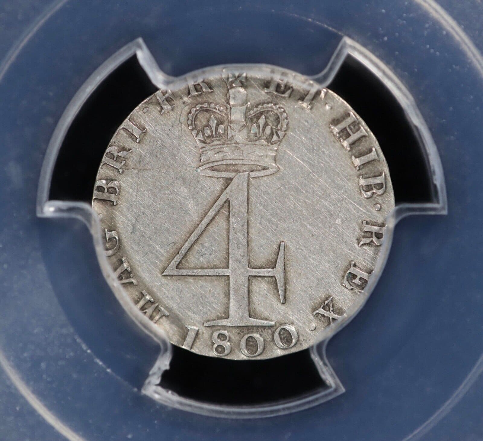 1800 George III Great Britain Silver Maundy 4 Pence Groat 4D PCGS AU Detail 3752 4
