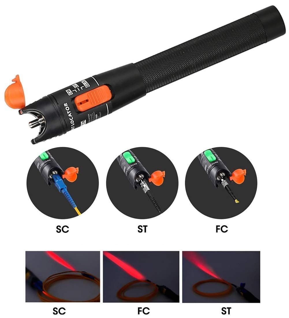 Visual Fault Locator 10MW 10KM Output FC SC ST Interface VFL Fiber Test Pen Tool 4