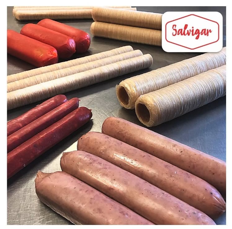 Collagen Casings Dry 34mm / 50ft Lenght for stuffing 62 Lb 270 sausages 3 sticks 4