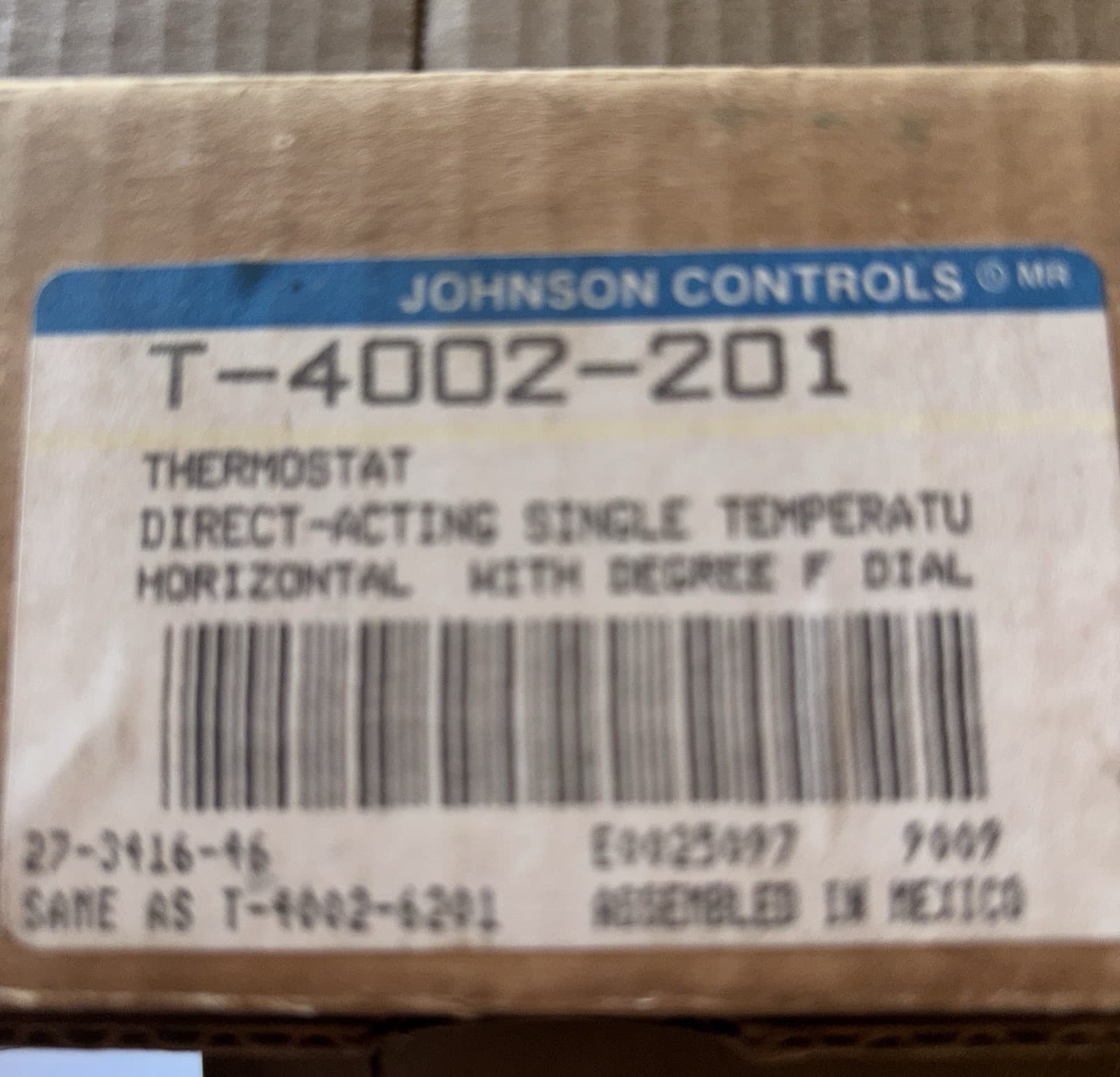 Johnson Controls T-4002-201 Pneumatic Thermostat, Single Temperature, Heating 2